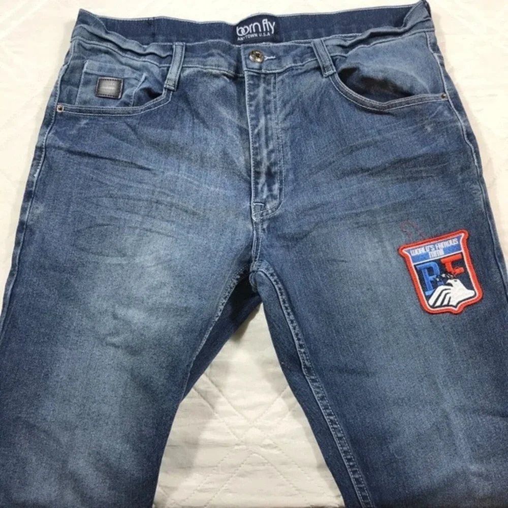 born fly anytown USA fashion blue jeans‎ 34X32